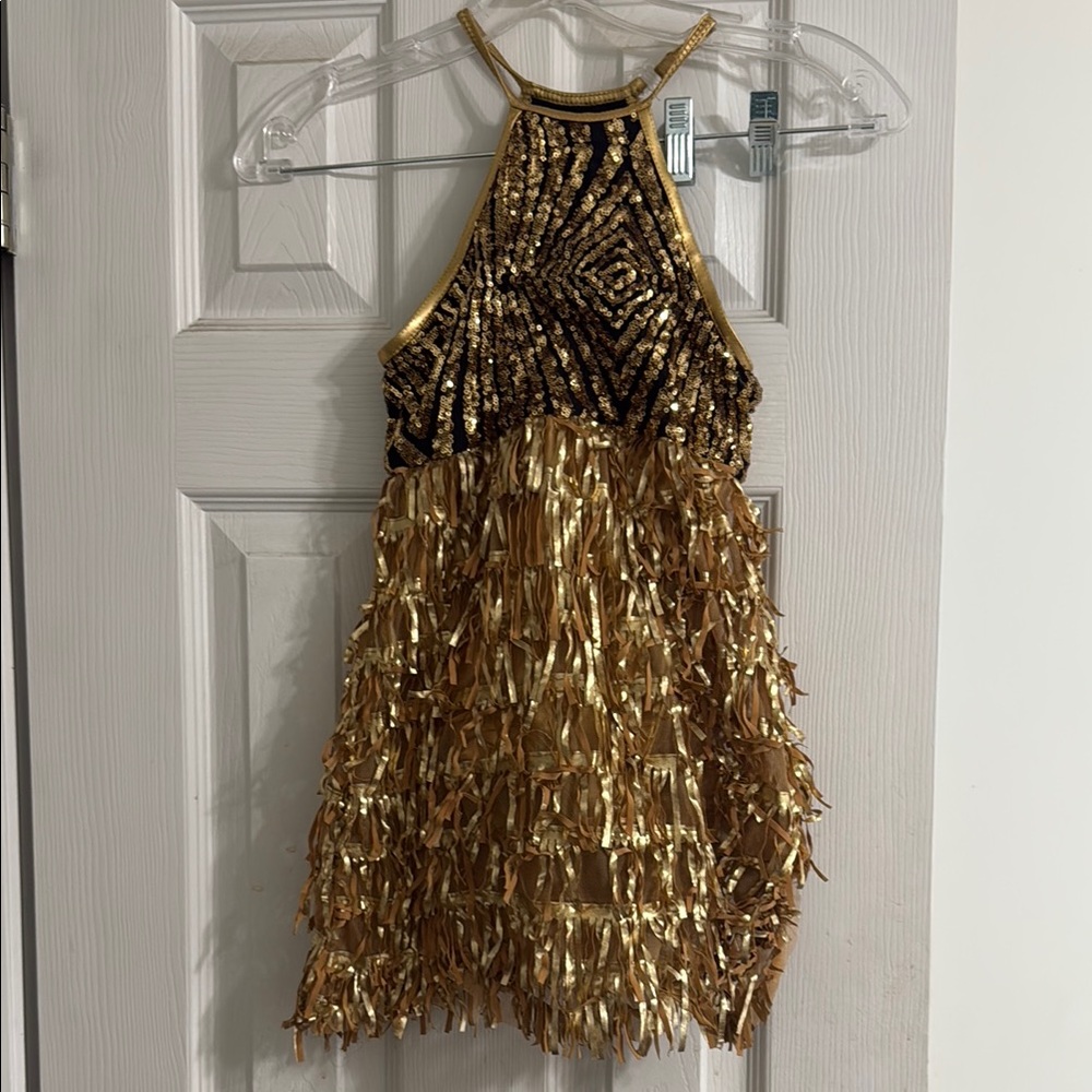 Gold Sequin Kids Costume Dress